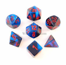 7 Black-Starlight/red Gemini Polyhedral Dice Set - CHX26458